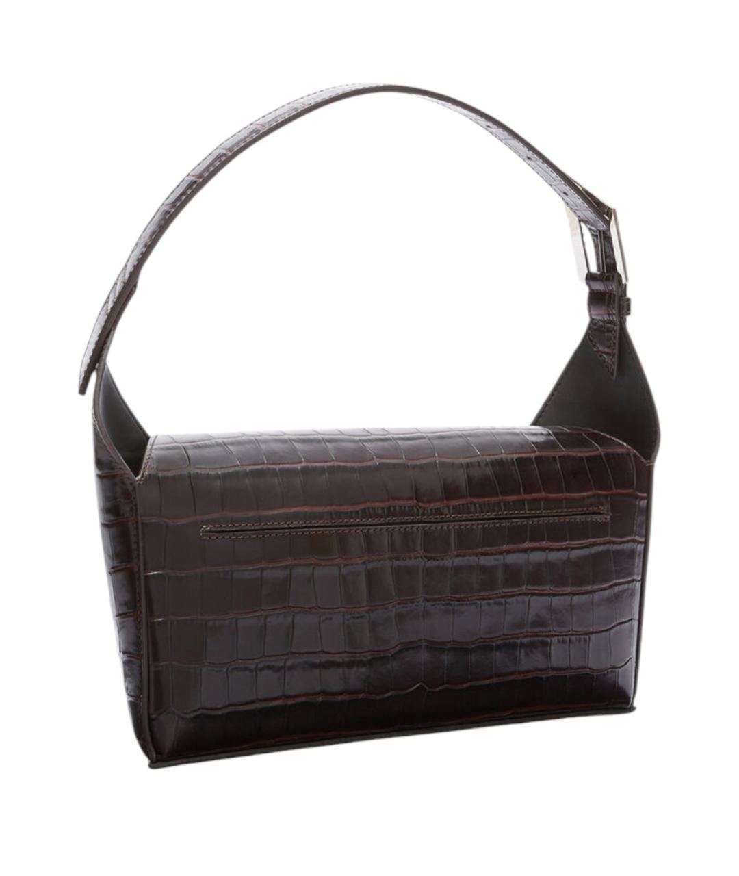 THE ATTICO Коричневая кожаная сумка с короткими ручками, фото 2