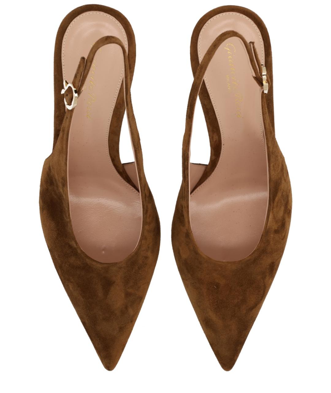 GIANVITO ROSSI Коричневые замшевые туфли, фото 5