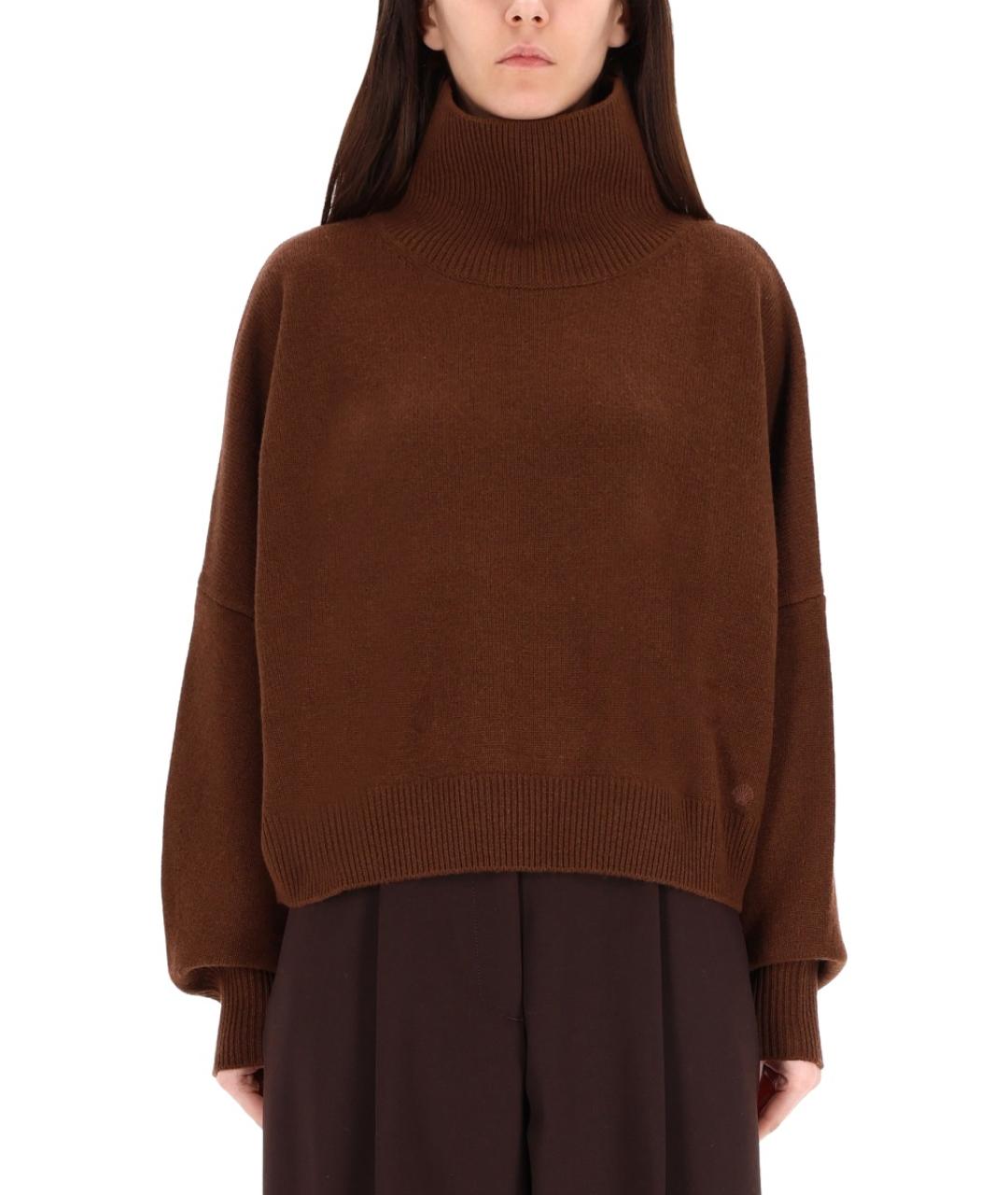 LOULOU STUDIO Коричневый шерстяной джемпер / свитер, фото 2
