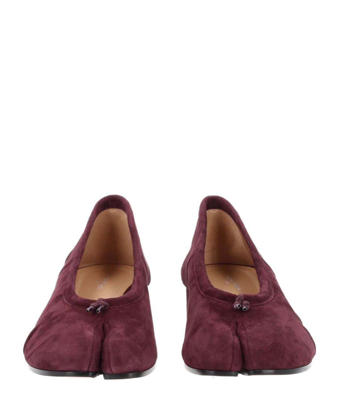 MAISON MARGIELA Бордовые замшевые туфли, фото 2