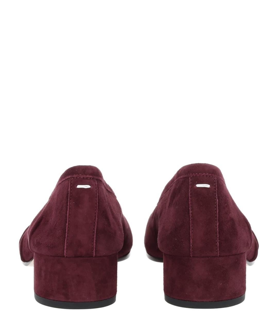 MAISON MARGIELA Бордовые замшевые туфли, фото 3