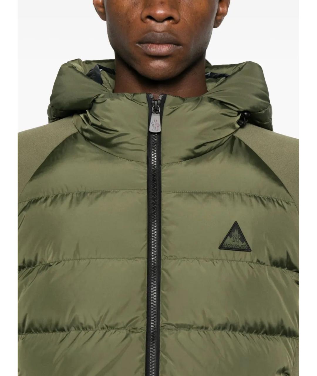 MONCLER Зеленая полиэстеровая куртка, фото 5