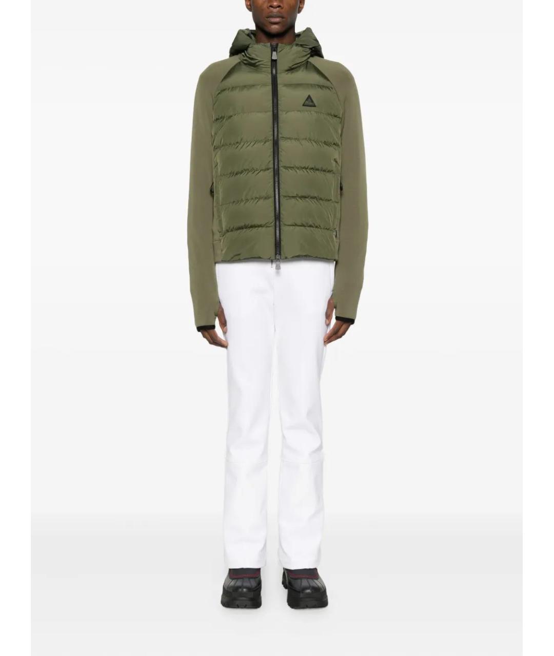 MONCLER Зеленая полиэстеровая куртка, фото 2