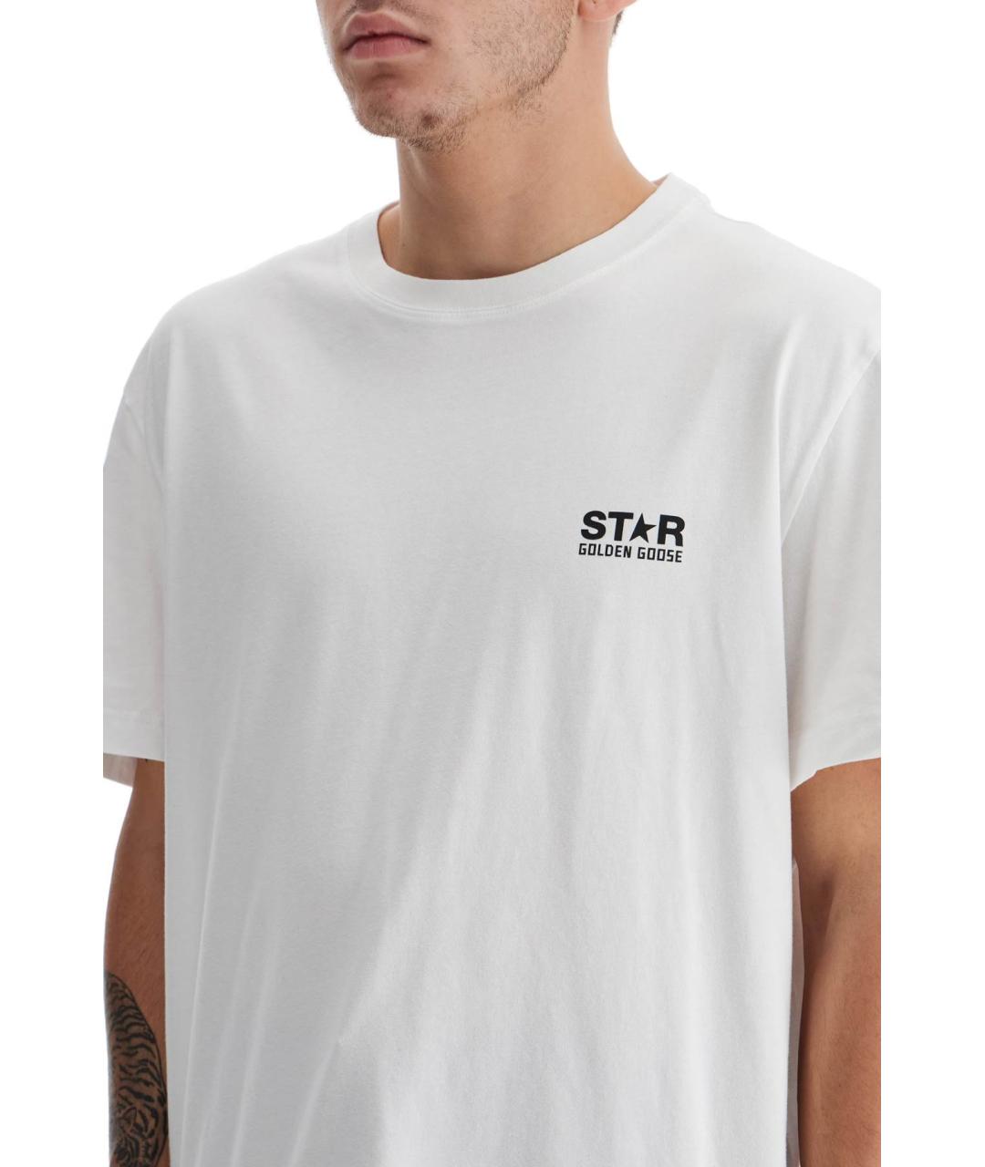 GOLDEN GOOSE DELUXE BRAND Белая хлопковая футболка, фото 4