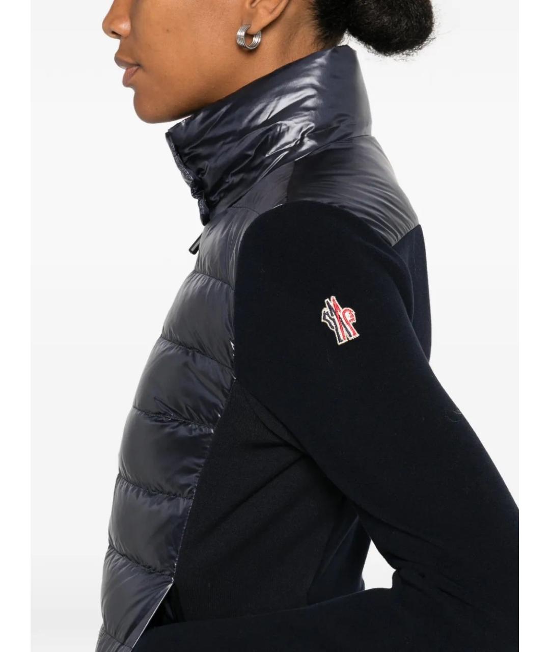 MONCLER Темно-синий полиэстеровый кардиган, фото 5