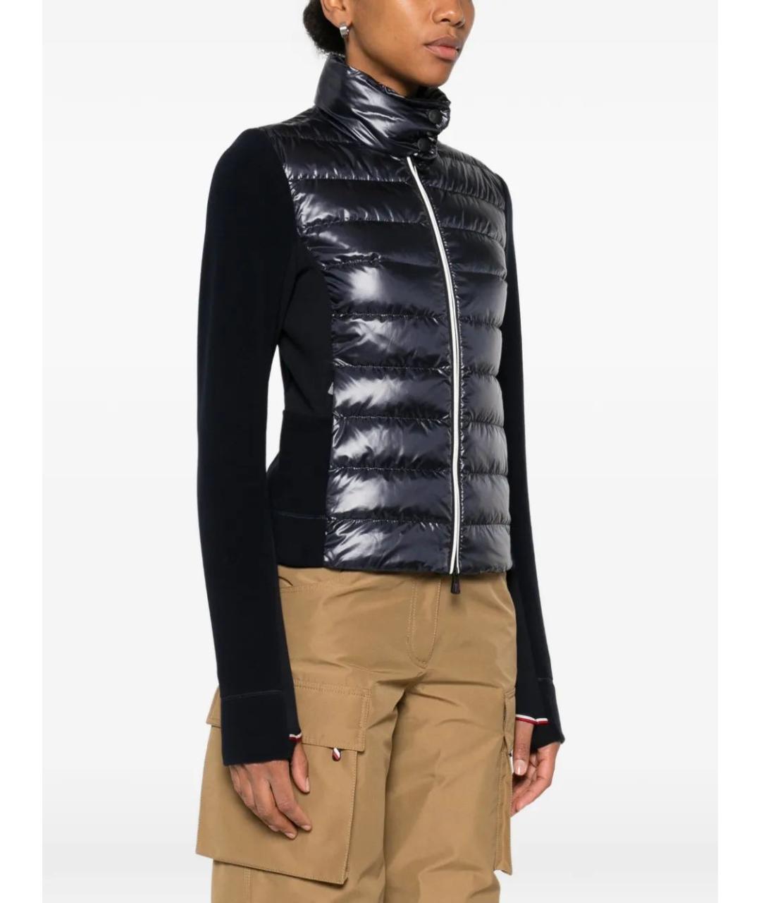 MONCLER Темно-синий полиэстеровый кардиган, фото 3