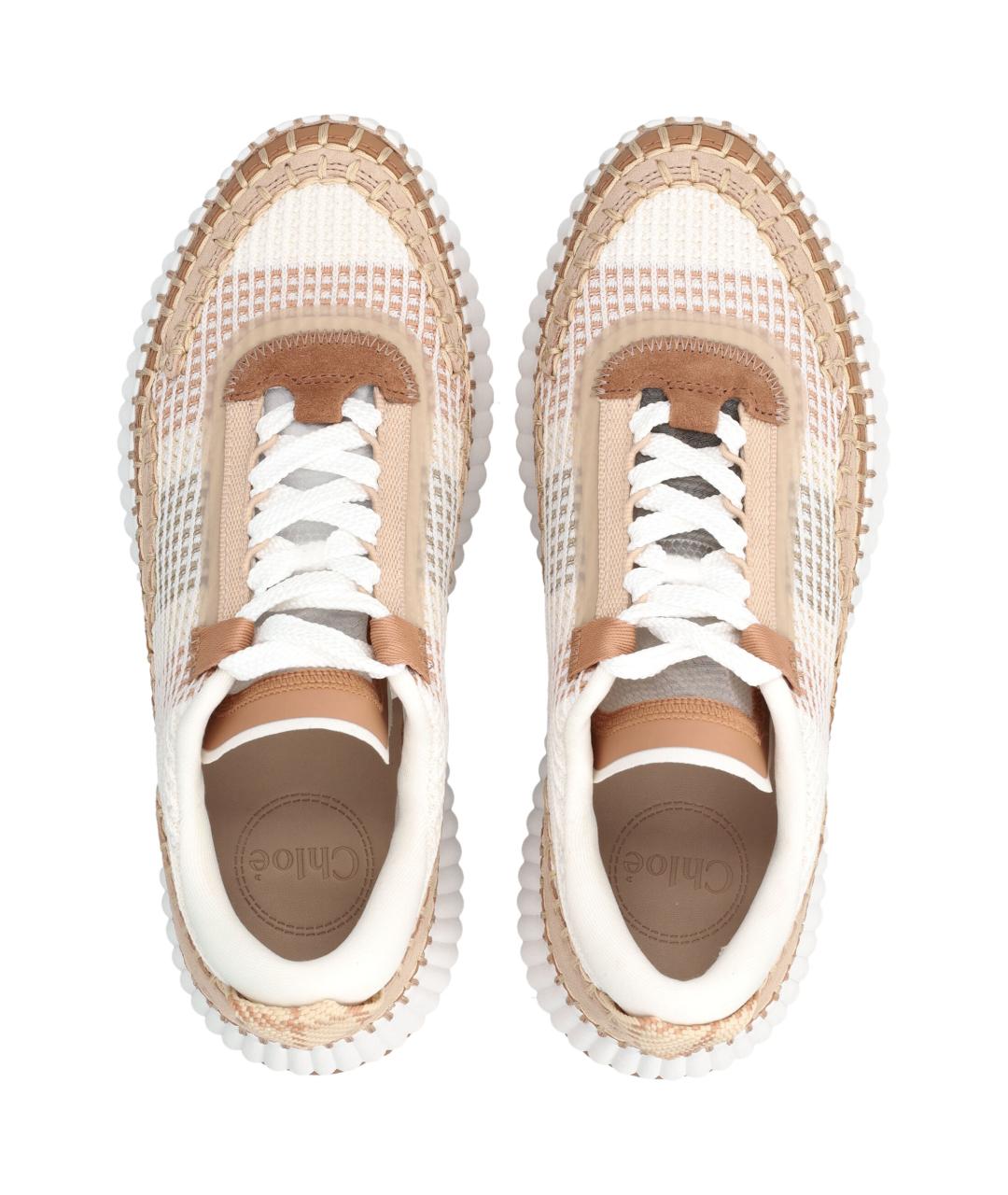 CHLOE Бежевые синтетические кроссовки, фото 2