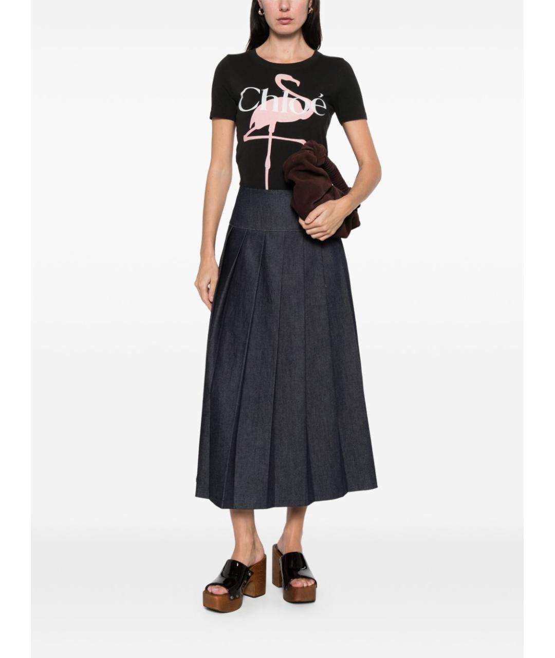 CHLOE Черная хлопковая футболка, фото 3