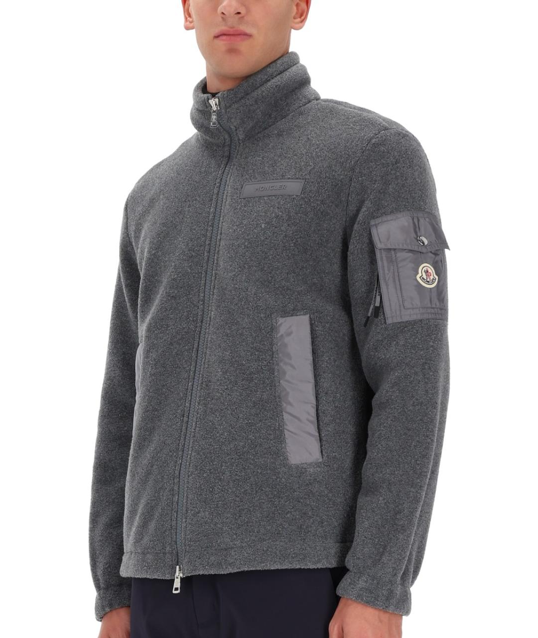 MONCLER Черный полиэстеровый кардиган, фото 3