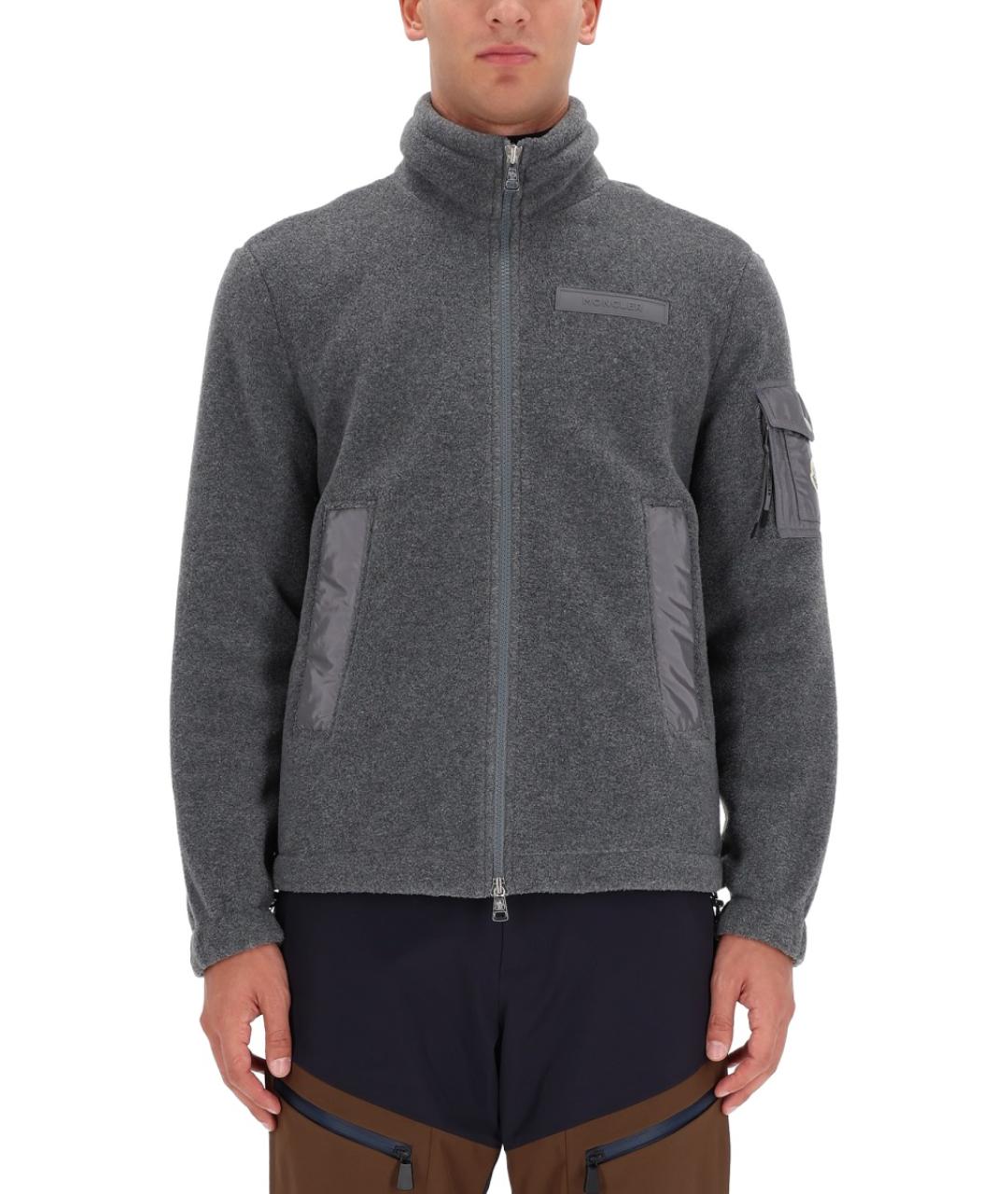 MONCLER Черный полиэстеровый кардиган, фото 5