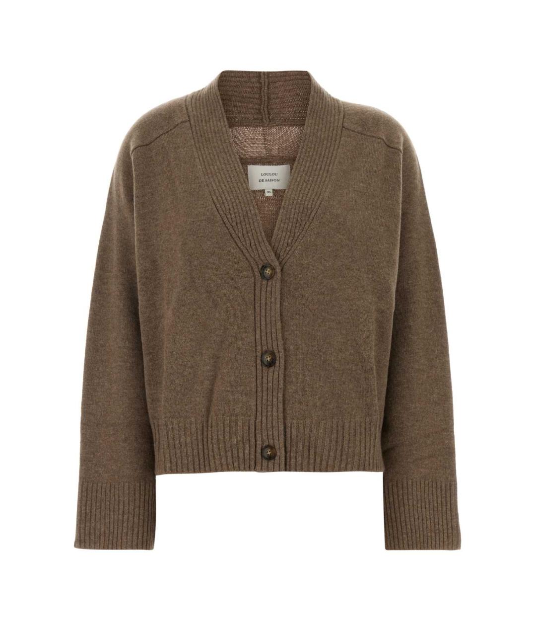 LOULOU STUDIO Коричневый кашемировый кардиган, фото 1