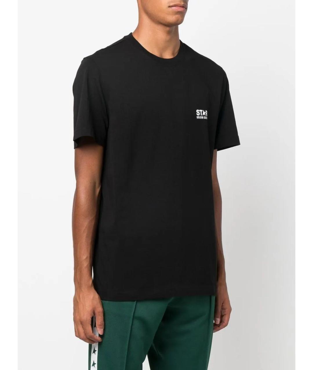 GOLDEN GOOSE DELUXE BRAND Черная хлопковая футболка, фото 4