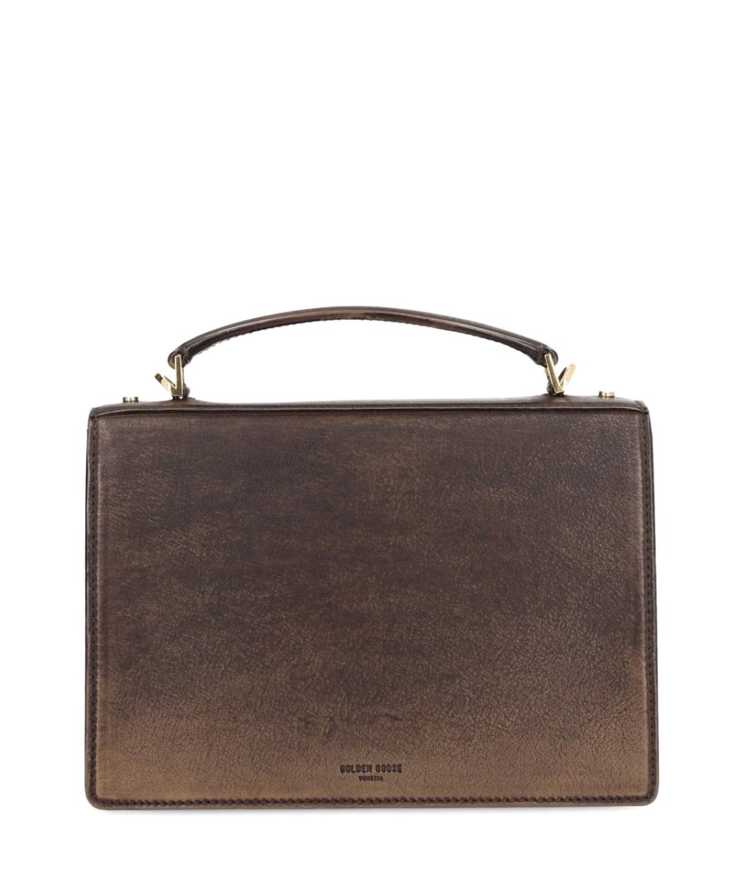 GOLDEN GOOSE DELUXE BRAND Коричневая кожаная сумка с короткими ручками, фото 4