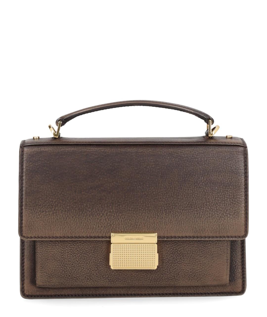 GOLDEN GOOSE DELUXE BRAND Коричневая кожаная сумка с короткими ручками, фото 1