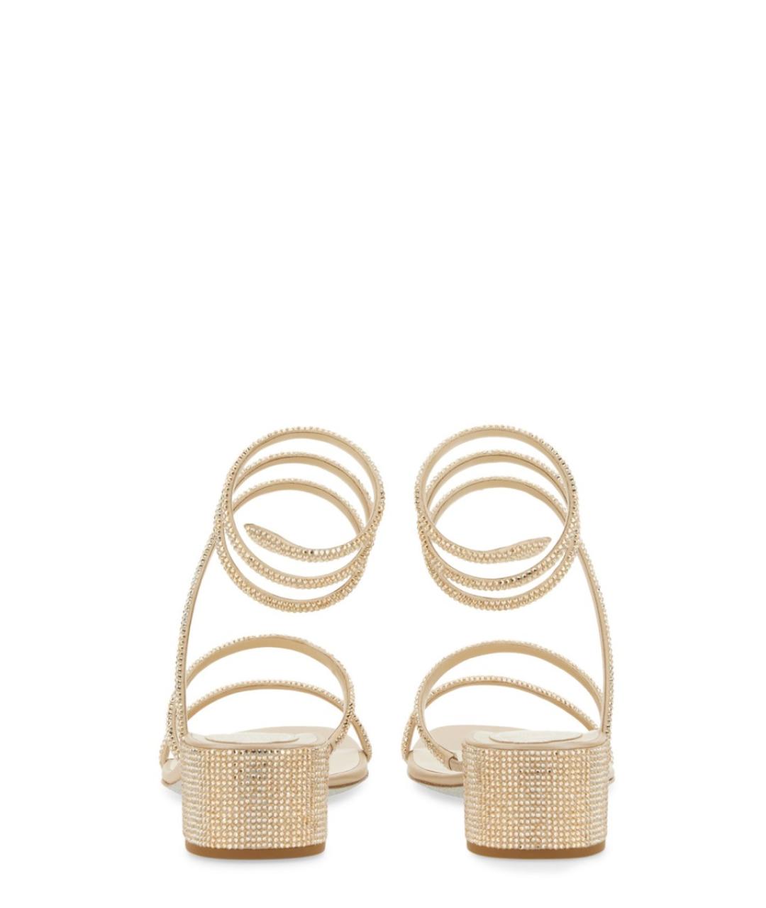 RENE CAOVILLA Бежевые кожаные сандалии, фото 3