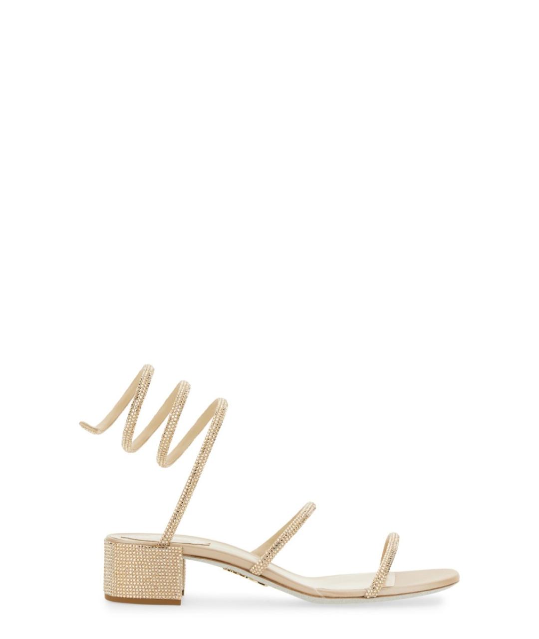 RENE CAOVILLA Бежевые кожаные сандалии, фото 1