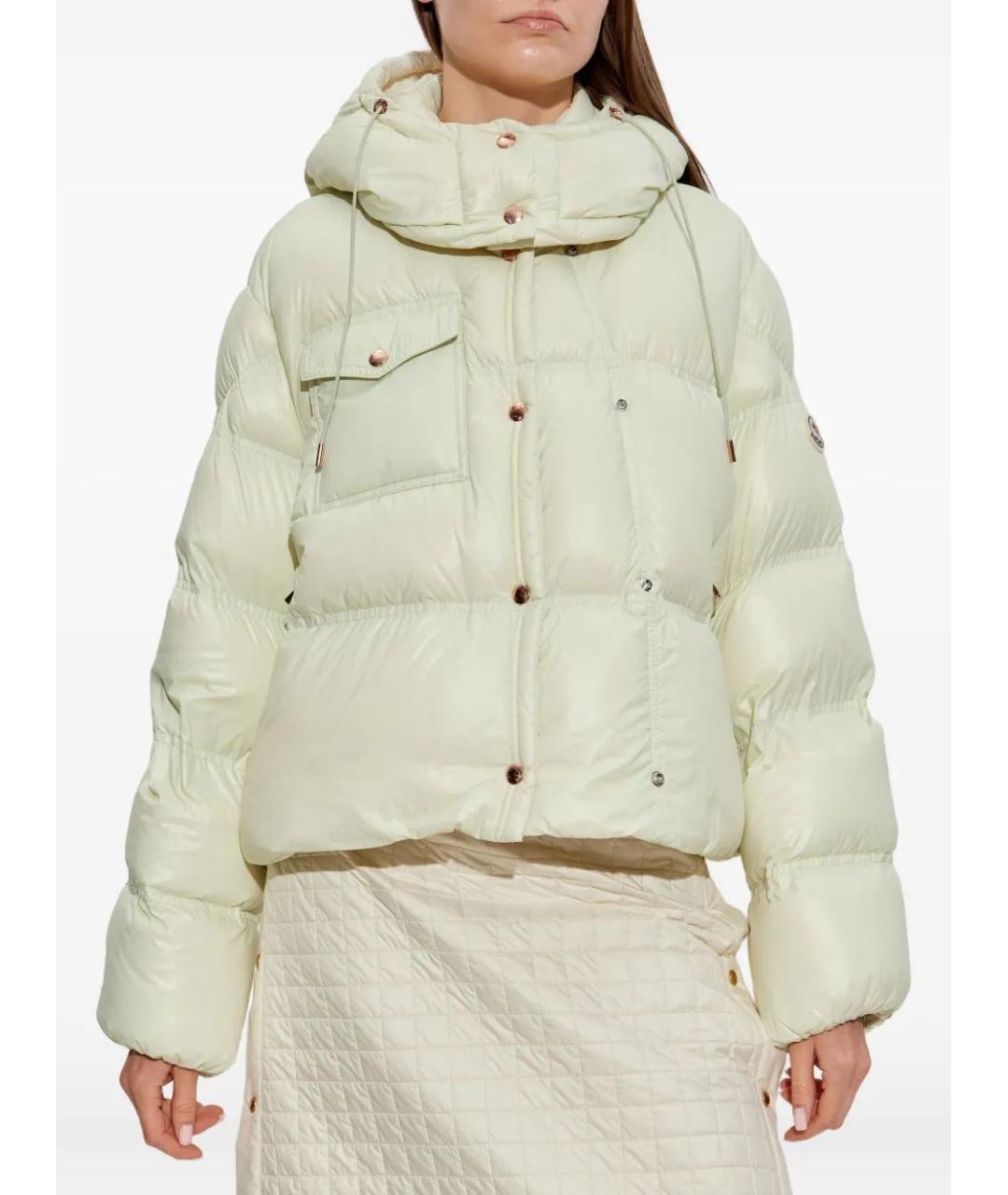 MONCLER Зеленый полиамидовый пуховик, фото 3