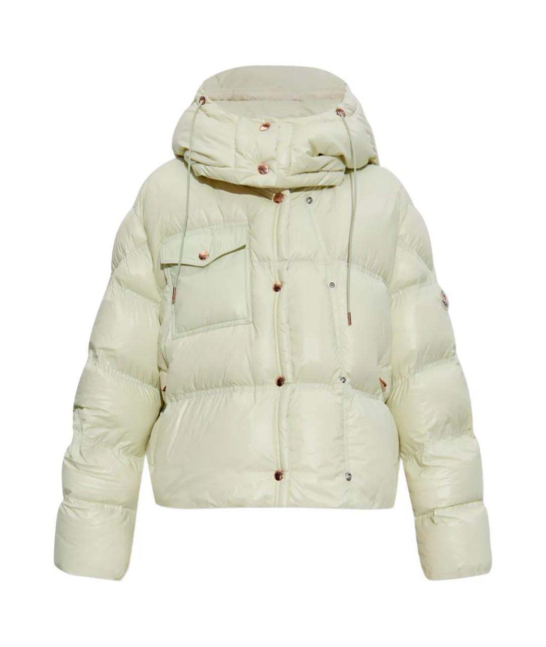 MONCLER Зеленый полиамидовый пуховик, фото 1