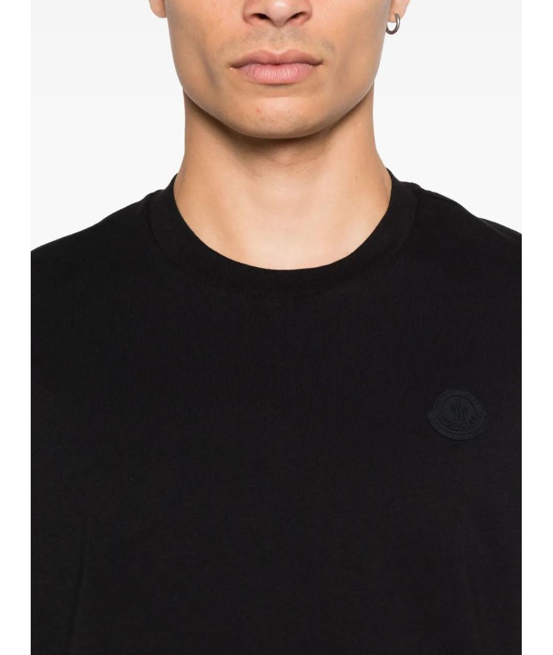 MONCLER Черная хлопковая футболка, фото 4