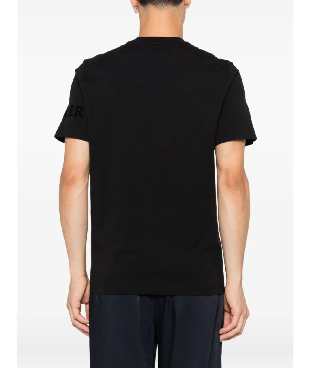 MONCLER Черная хлопковая футболка, фото 3