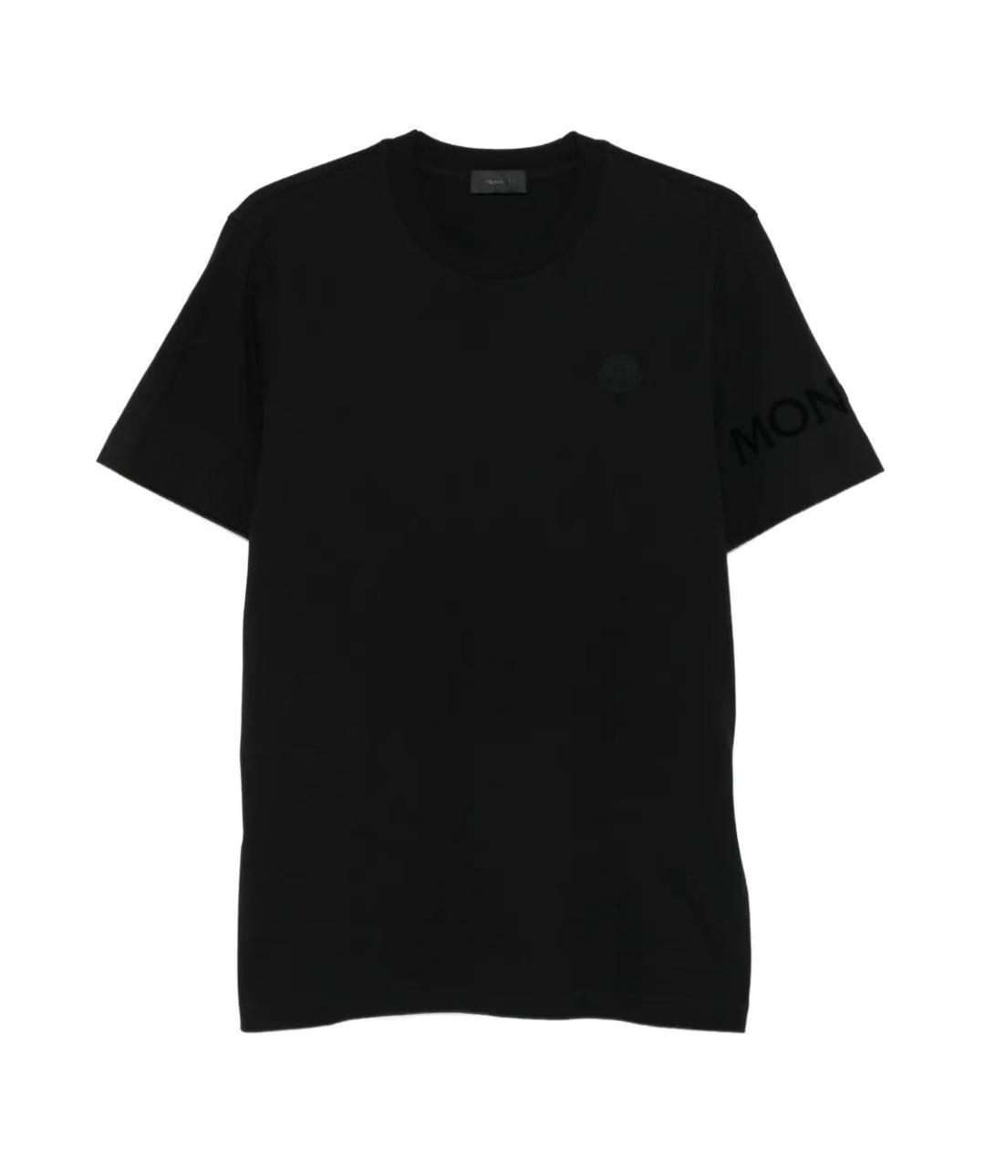 MONCLER Черная хлопковая футболка, фото 1
