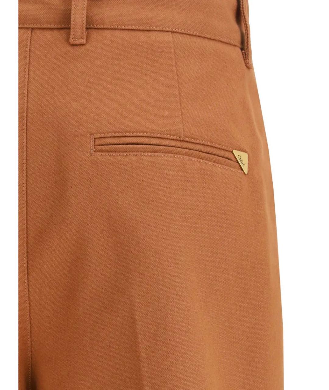 CHLOE Оранжевое хлопковые прямые брюки, фото 3