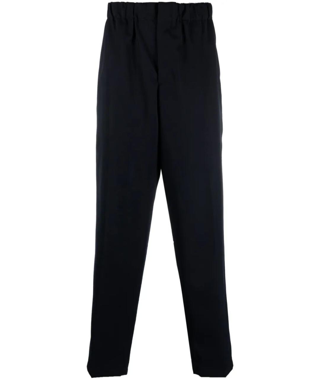 JIL SANDER Синие шерстяные повседневные брюки, фото 1