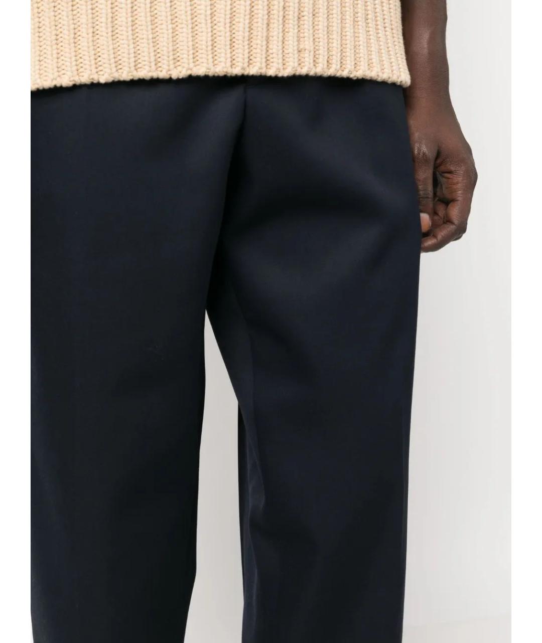 JIL SANDER Синие шерстяные повседневные брюки, фото 5