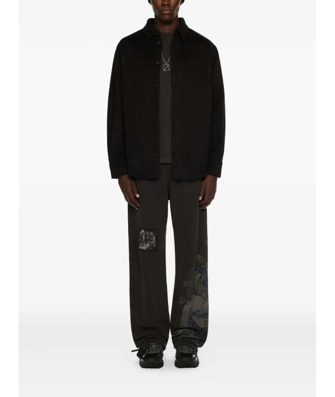 OFF-WHITE Черная кашемировая кэжуал рубашка, фото 2
