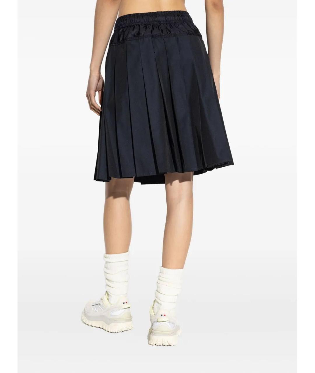 MONCLER Темно-синяя полиэстеровая юбка миди, фото 3