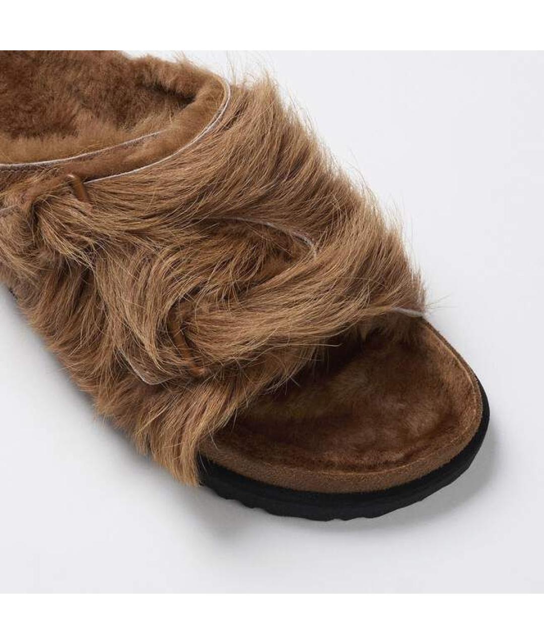 BIRKENSTOCK Коричневые кожаные сандалии, фото 4