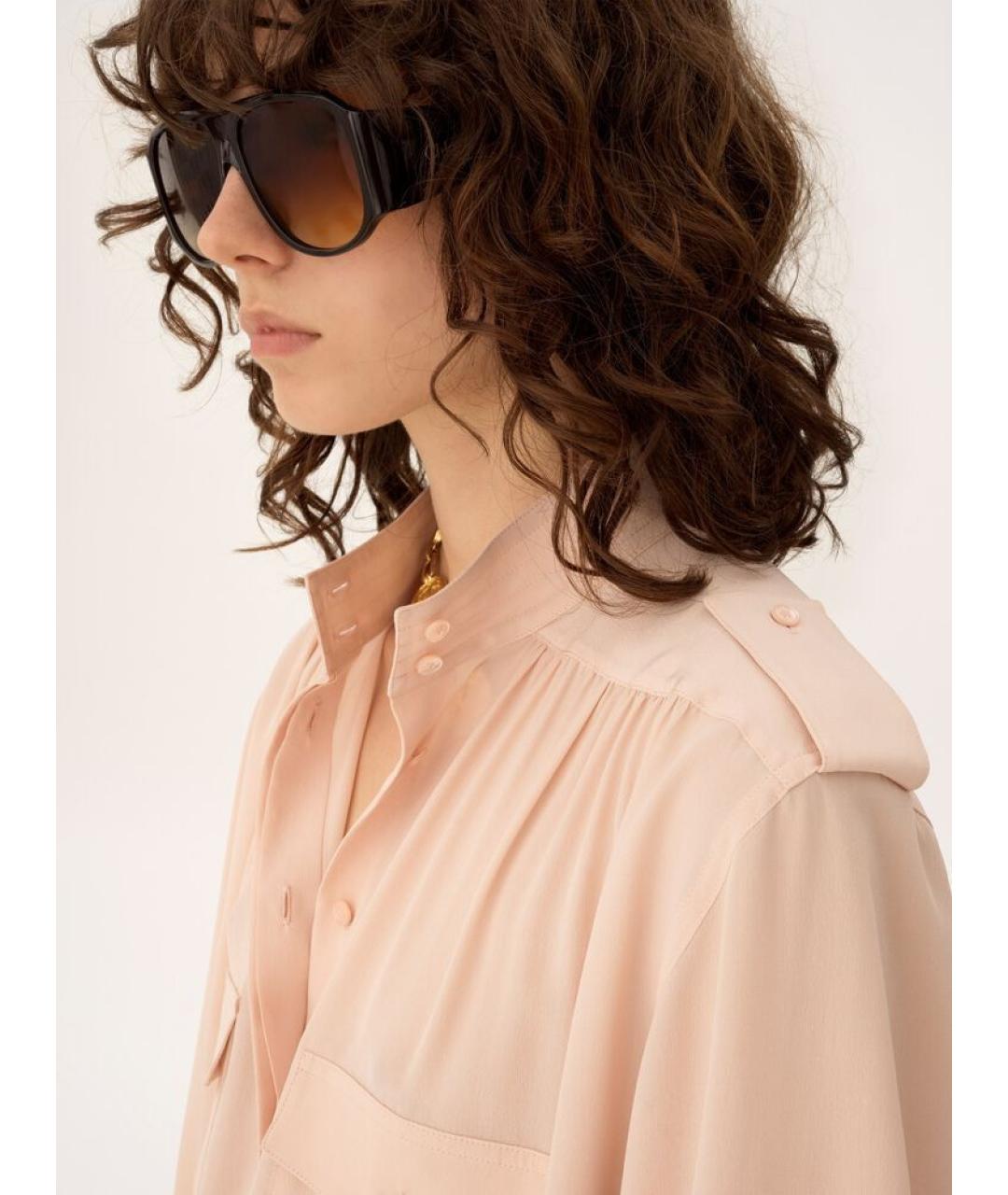 CHLOE Розовая шелковая рубашка, фото 4