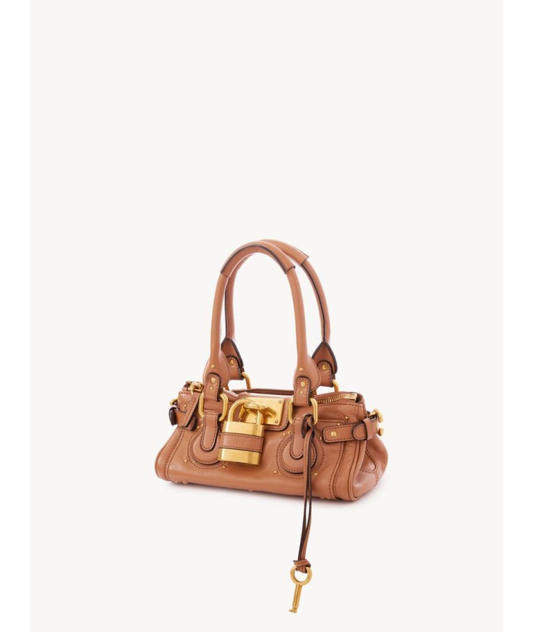 CHLOE Коричневая кожаная сумка с короткими ручками, фото 2