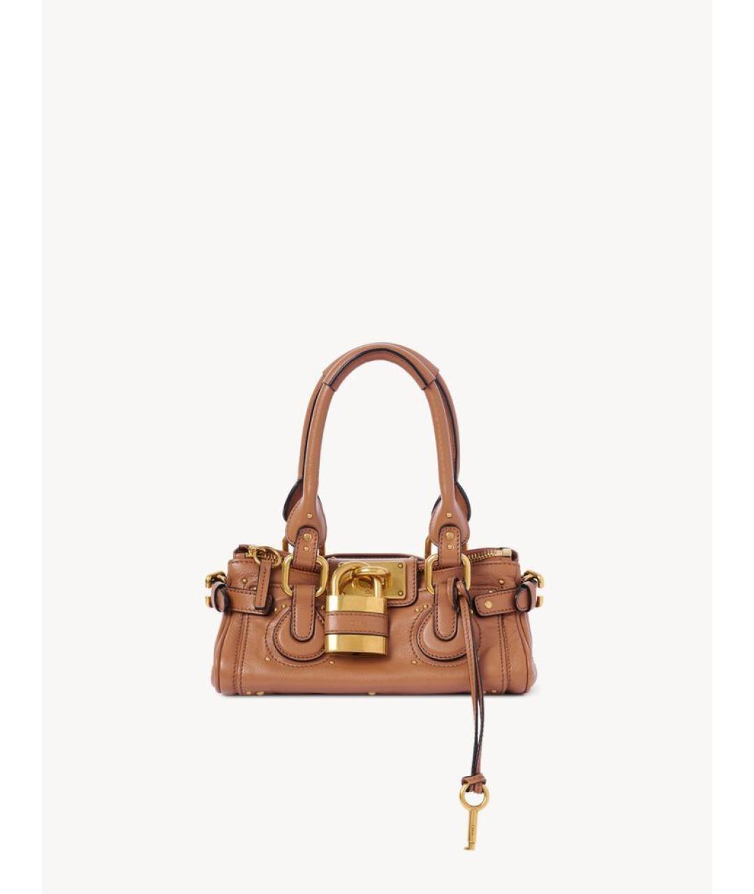 CHLOE Коричневая кожаная сумка с короткими ручками, фото 6