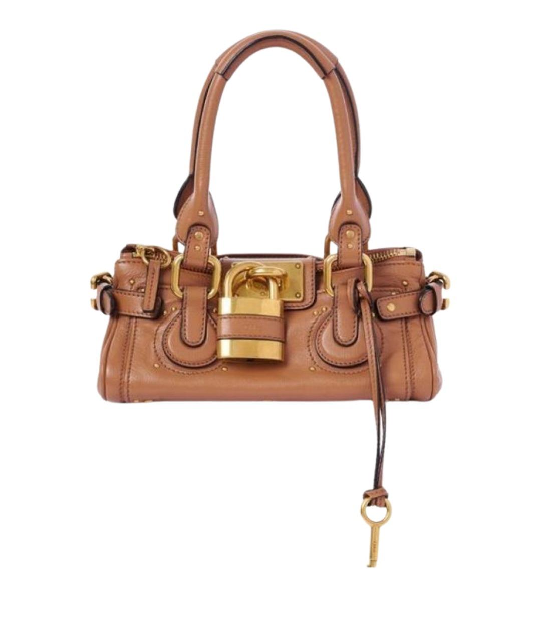 CHLOE Коричневая кожаная сумка с короткими ручками, фото 1
