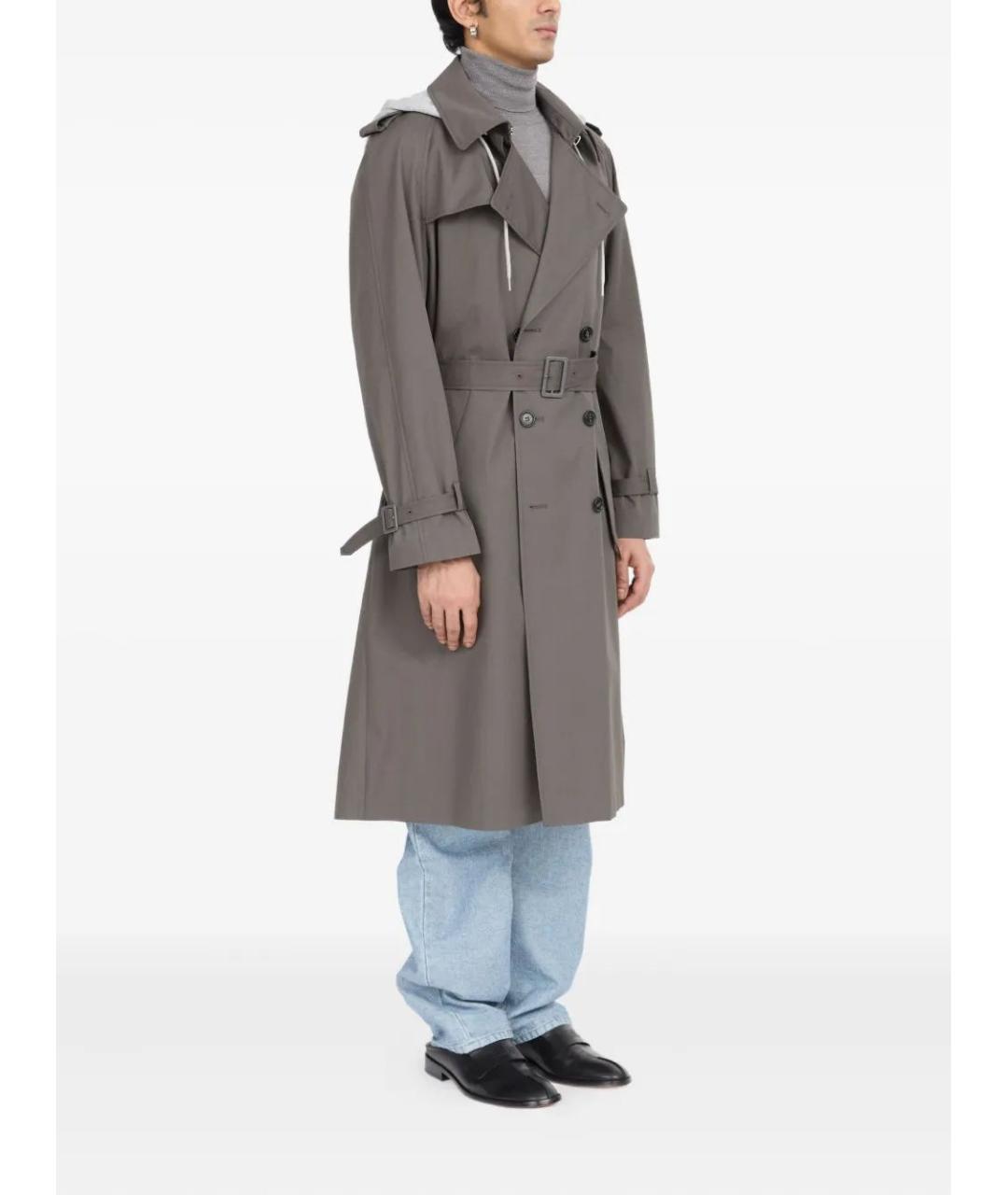 MM6 MAISON MARGIELA Серый хлопковый тренч / плащ, фото 3