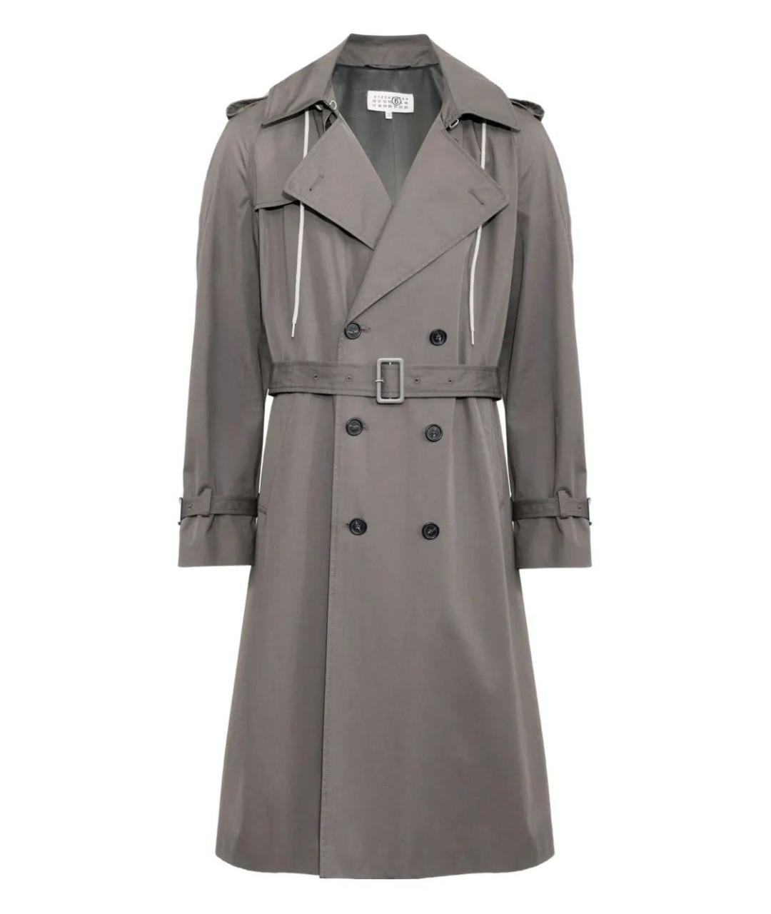 MM6 MAISON MARGIELA Серый хлопковый тренч / плащ, фото 1