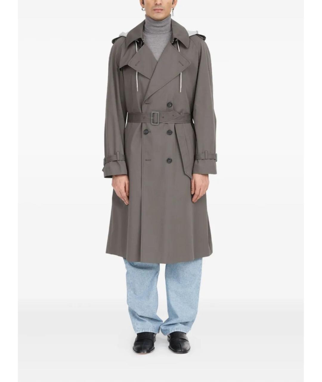 MM6 MAISON MARGIELA Серый хлопковый тренч / плащ, фото 2