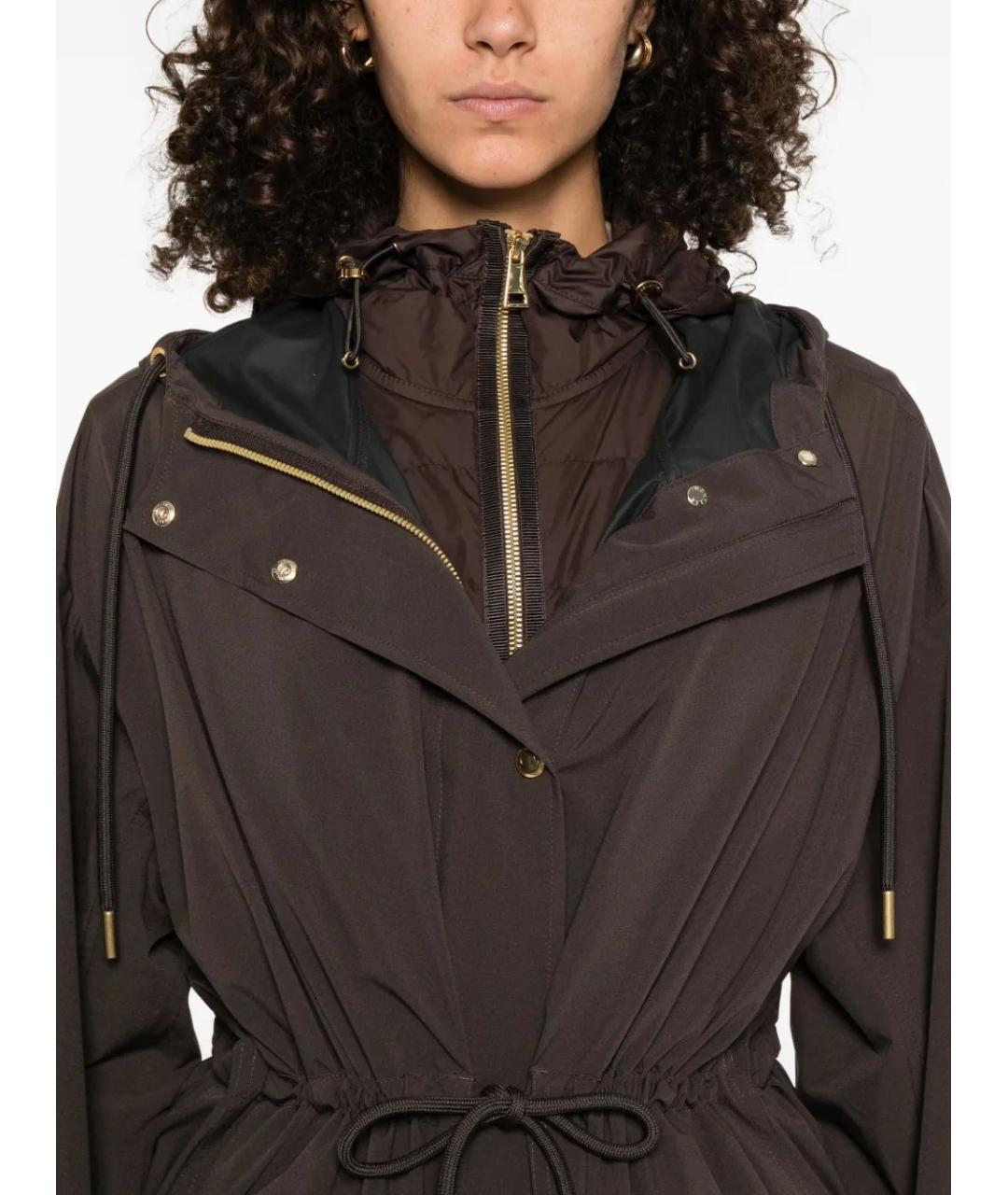 MONCLER Коричневая полиамидовая парка, фото 5