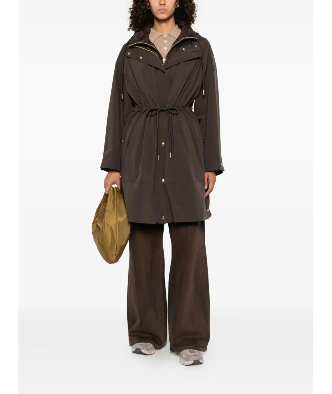 MONCLER Коричневая полиамидовая парка, фото 2