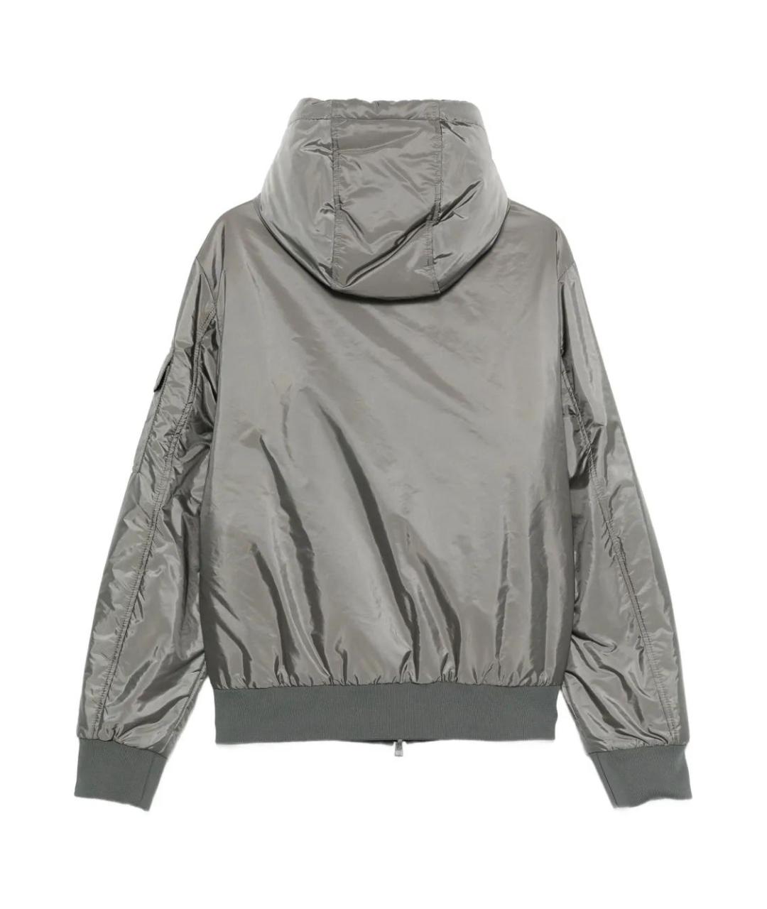 MONCLER Серая полиамидовая куртка, фото 2