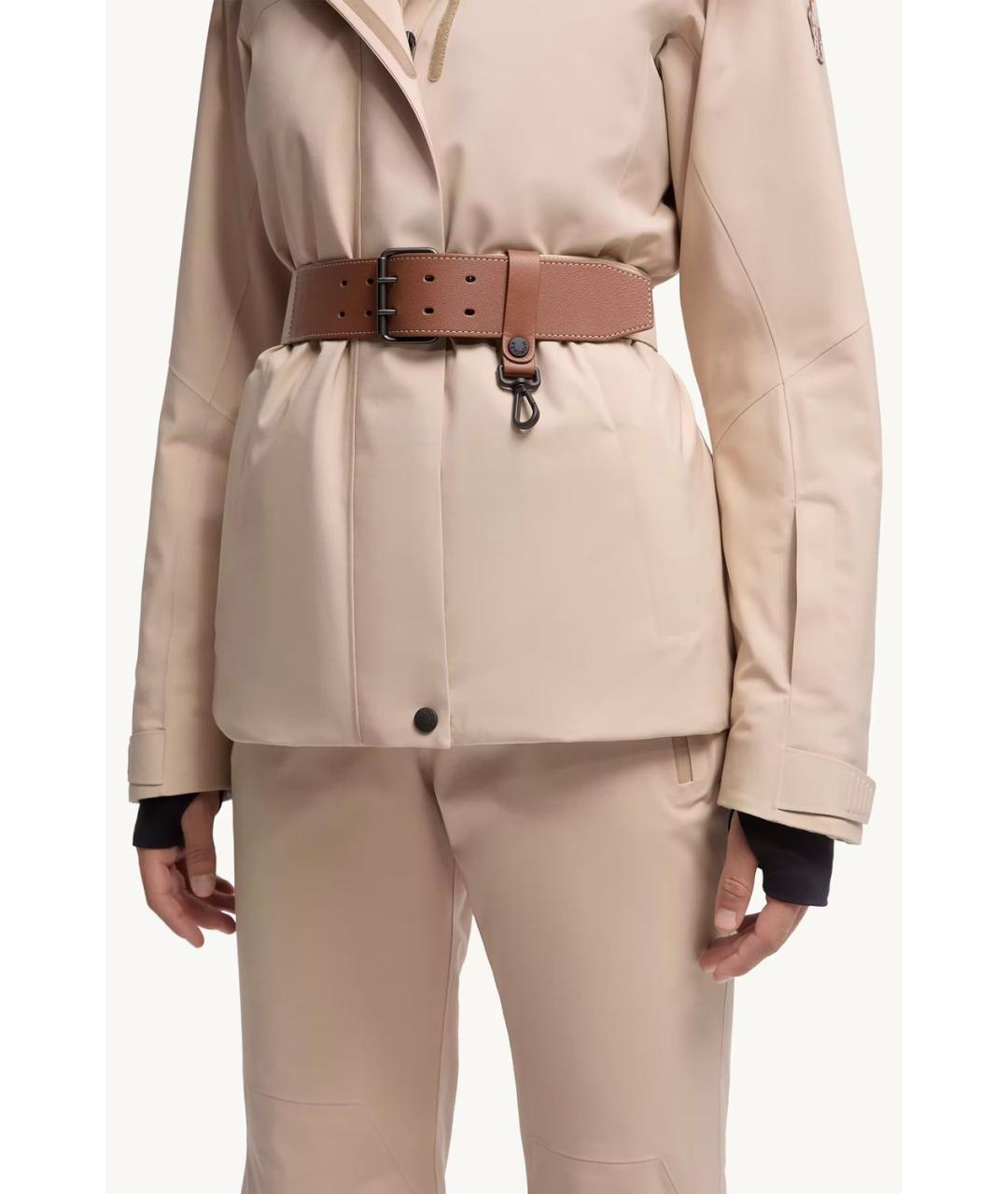 MONCLER Бежевая полиамидовая куртка, фото 4