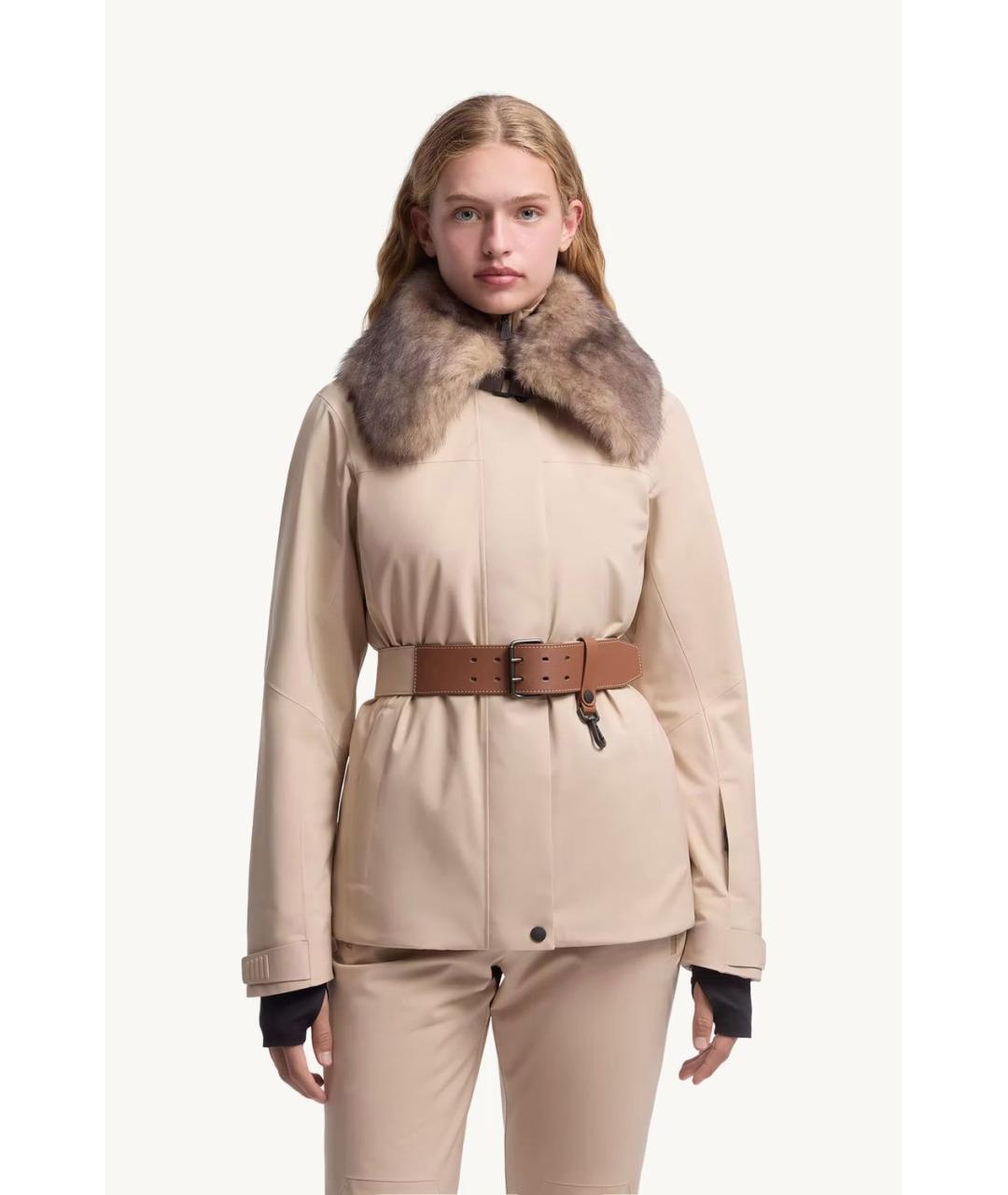 MONCLER Бежевая полиамидовая куртка, фото 2