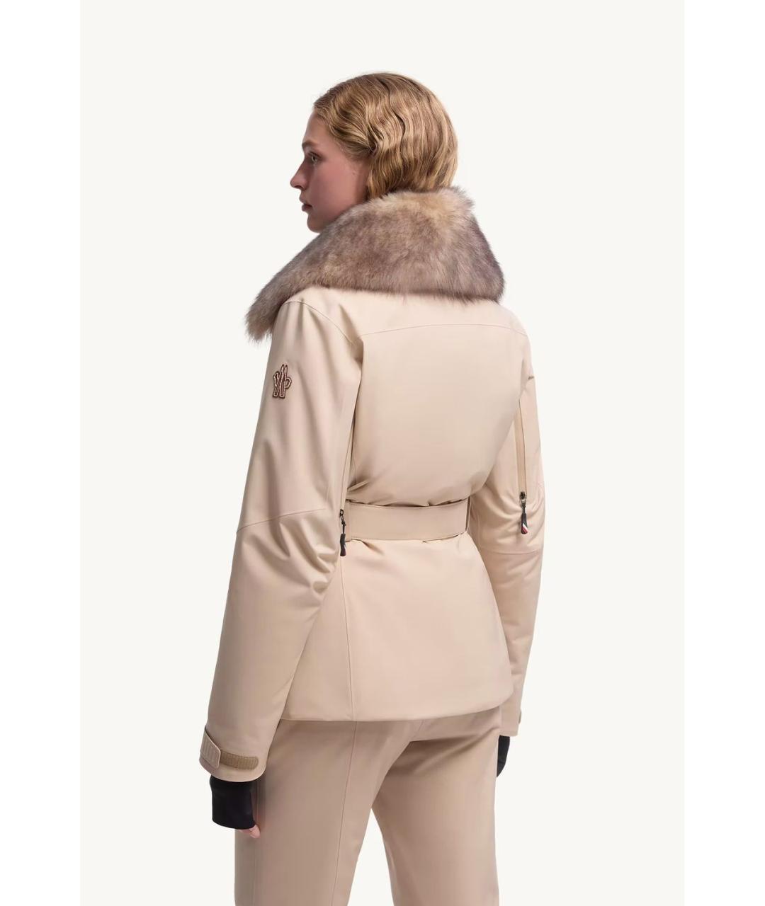 MONCLER Бежевая полиамидовая куртка, фото 3