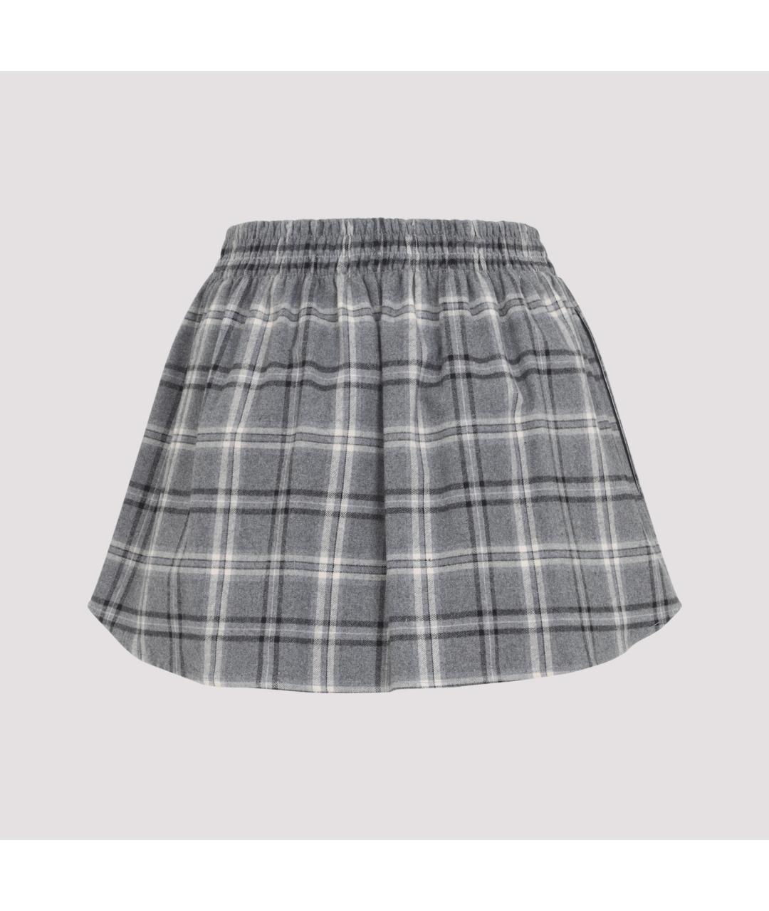 MIU MIU Серая хлопковая юбка мини, фото 4