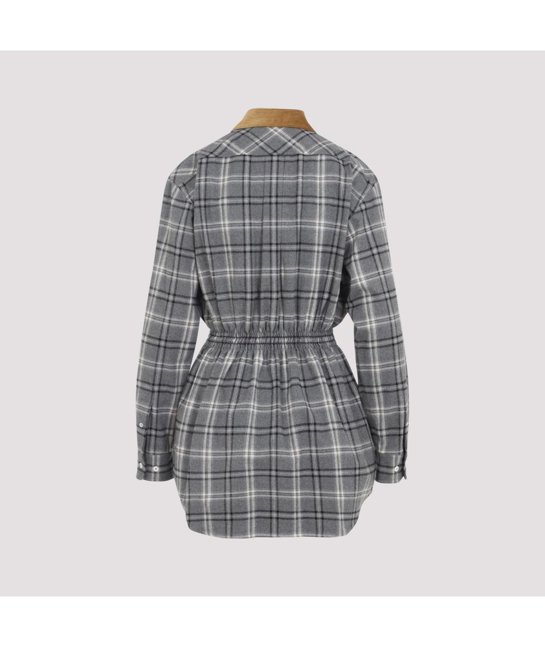 MIU MIU Серое хлопковое повседневное платье, фото 4