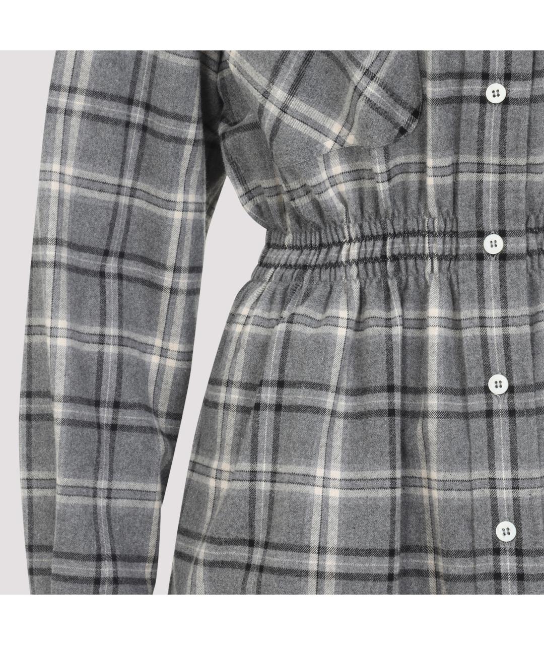 MIU MIU Серое хлопковое повседневное платье, фото 5