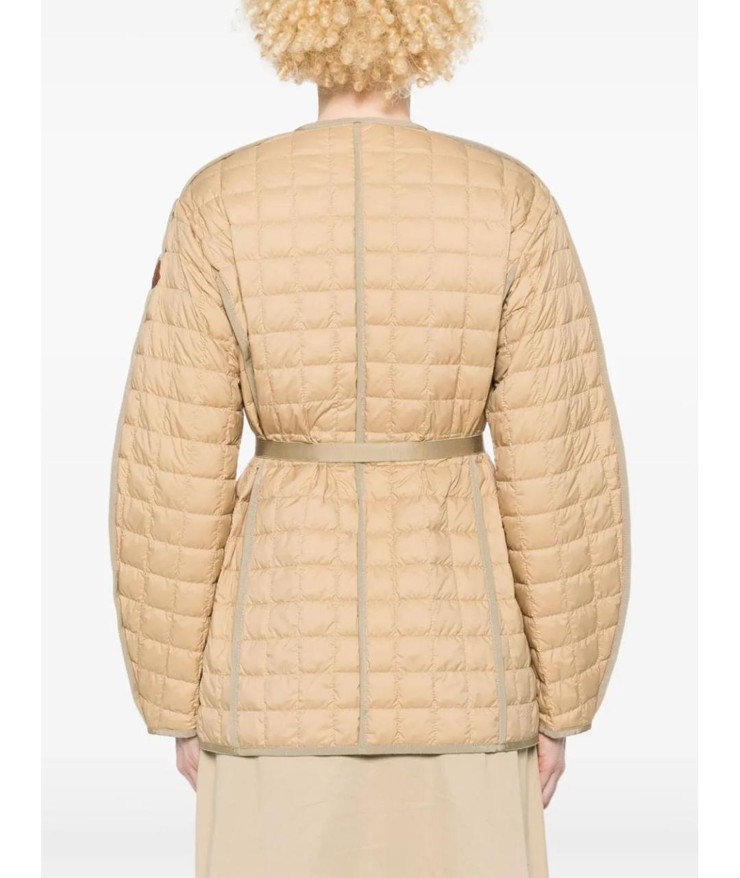 MONCLER Бежевая полиамидовая куртка, фото 4