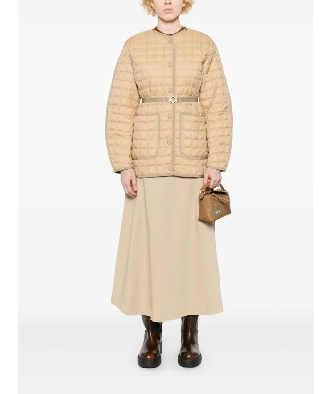 MONCLER Бежевая полиамидовая куртка, фото 2