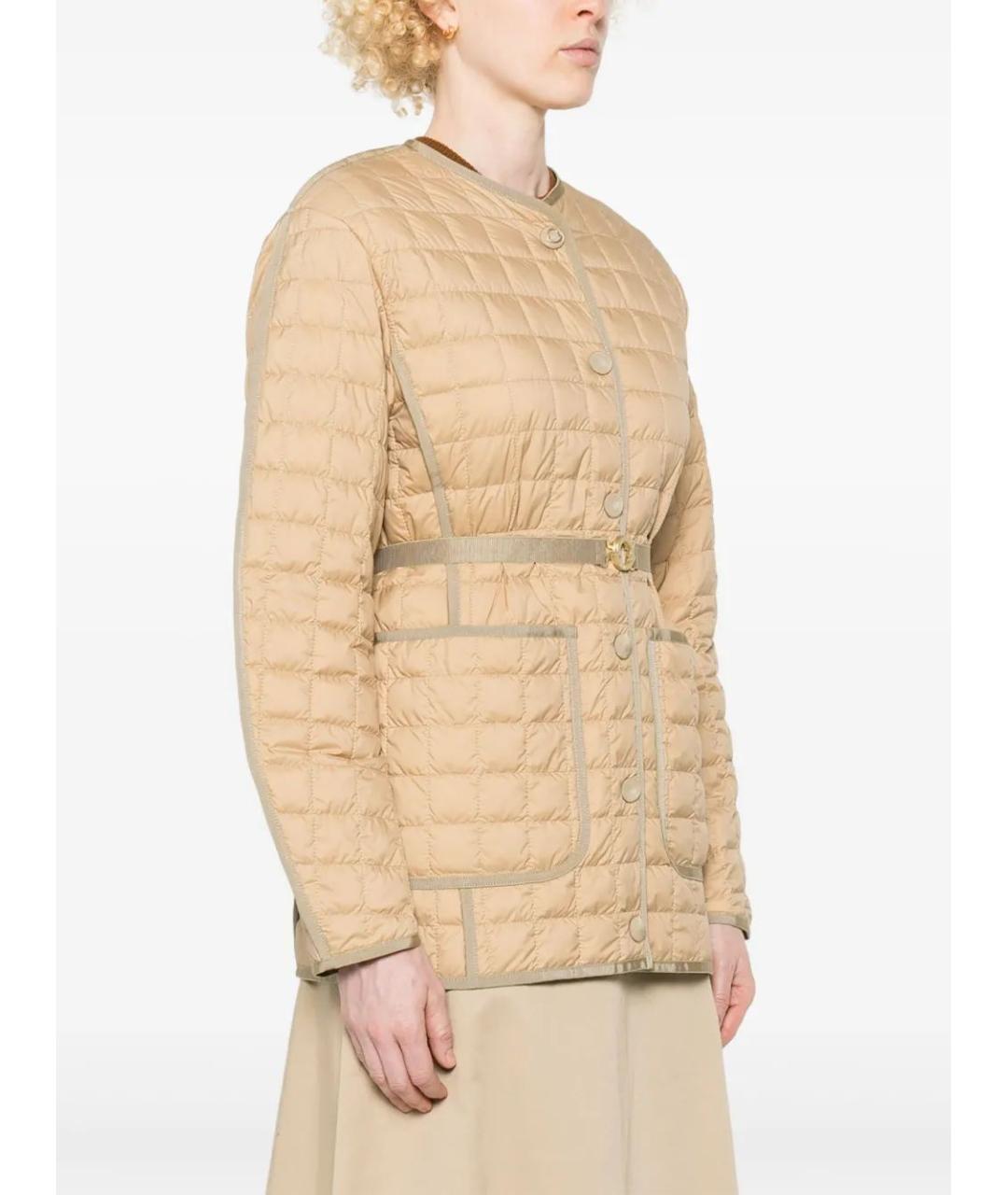 MONCLER Бежевая полиамидовая куртка, фото 3